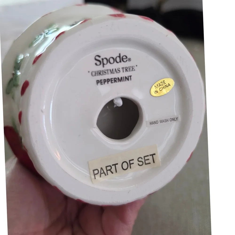 Spode Christmas Tree Peppermint Santa Bowl Ceramic Holiday Dip Dish